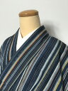 GWセール20%OFFクーポン/【中古】 Sサイズ 正絹 紬 胴抜き着物 濃紺地に縞文様 あす楽