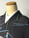 GWセール20%OFFクーポン/【中古】Mサイズ 正絹 小紋 濃紺地に椿模様 裄長め