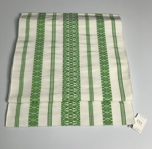 週末限定25％OFFCOUPON発行中/【中古】名古屋帯 化繊 白地に独鈷文様 八寸 全通柄