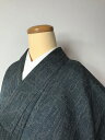 GWセール20%OFFクーポン/【中古】Sサイズ 正絹 紬 濃紺地に亀裂文様