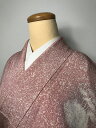 GWセール20%OFFクーポン/【中古】Sサイズ 正絹 付け下げ ピンク地に木立模様