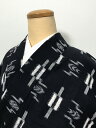GWセール20%OFFクーポン/【中古】 Mサイズ 正絹 紬 単衣着物 濃紺地に絣文様 あす楽