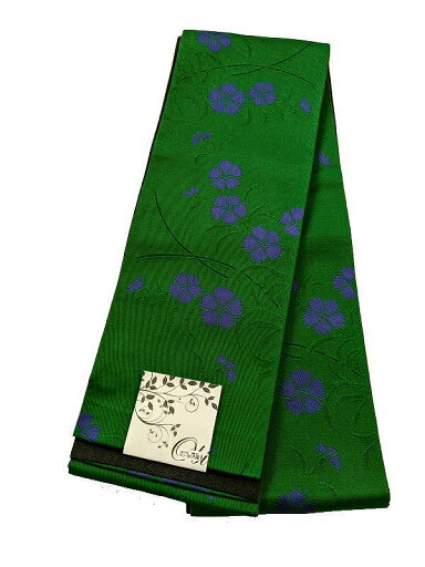 新品 半幅帯 化繊 緑地に撫子模様 リバーシブル 半巾帯 あす楽 新品 半幅帯 化繊 緑地に撫子模様 リバーシブル 半巾帯 あす楽