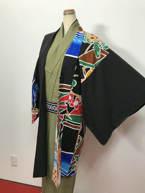 新品 Mサイズ 男物 綿 羽織 大漁旗模様 福服特製 あす楽 着物羽織り メンズ 和装コート 着物用コート 着物コート 着物羽織 和装 アウター 普段着 和服羽織り おしゃれ 羽織り はおりもの 和服 おでかけ