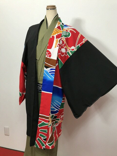 週末限定25%OFFCOUPON発行中/新品 Lサイズ 男物 綿 羽織 大漁旗模様 福服特製 着物羽織り メンズ 和装コート 着物用コート 着物コート 着物羽織...