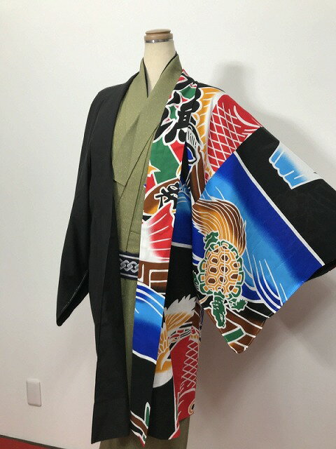 新品 Lサイズ 男物 綿 羽織 大漁旗模様【福服特製】