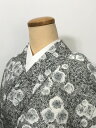 GWセール20%OFFクーポン/【中古】Sサイズ 化繊 小紋 グレーまだら地に梅模様