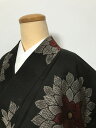 GWセール20%OFFクーポン/【中古】 Sサイズ 正絹 アンティーク 紬 こげ茶地に花文様 袷着物 あす楽
