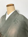 GWセール20%OFFクーポン/【中古】Sサイズ 正絹 小紋 グリーンぼかしに草花模様