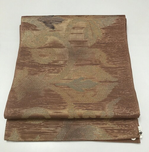 お買い物マラソンお得クーポン対象/【中古】袋帯 正絹 遠州茶地に唐花文様 夏帯 シーズン夏 お買い物マラソンお得クーポン対象/【中古】袋帯 正絹 遠州茶地に唐花文様 夏帯 シーズン夏