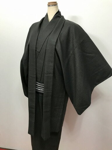 【中古】Sサイズ 男物 ウール 羽織 こげ茶地に菱文様 あす楽 【中古】Sサイズ 男物 ウール 羽織 こげ茶地に菱文様 あす楽