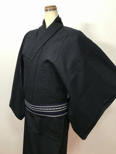 スーパーセール30%OFF/【中古】Mサイズ ウール 男物 単衣着物 濃紺地に亀裂文様 スーパーセール30%OFF/【中古】Mサイズ ウール 男物 単衣着物 濃紺地に亀裂文様