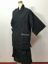 お買い物マラソンお得クーポン対象/新品 Lサイズ 男物 綿 甚平 濃紺地に蚊絣文様