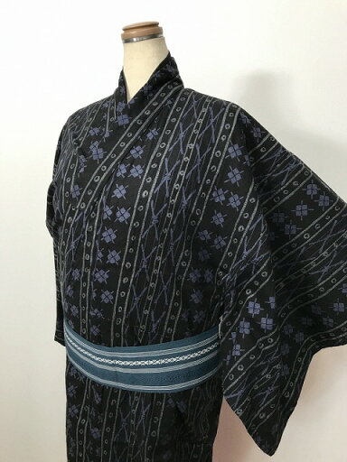 30%OFFクーポン発行中/【中古】Sサイズ 男物 綿 浴衣 黒地に小紋縞模様 30%OFFクーポン発行中/【中古】Sサイズ 男物 綿 浴衣 黒地に小紋縞模様