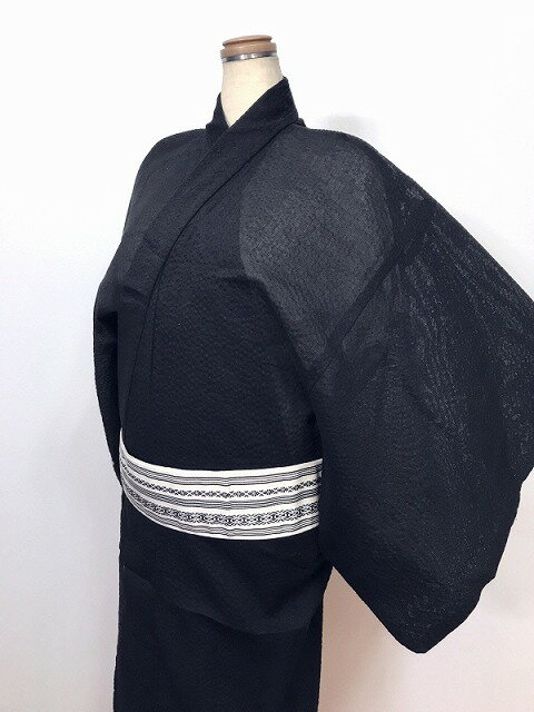 30%OFFクーポン発行中/新品 2Lサイズ 男物 綿 浴衣 しじら織 紺無地 あす楽