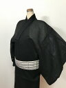 只今20%OFF 新品 2Lサイズ 男物 綿 浴衣 しじら織 黒無地 最強配送