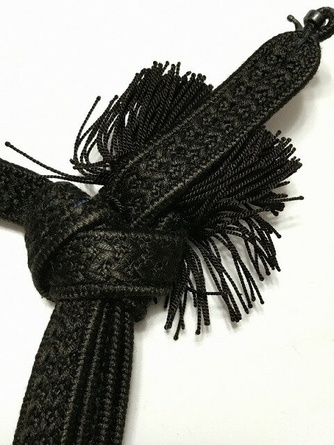 【中古】男物 正絹 羽織紐 こげ茶