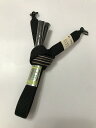【中古】 未使用 男物 正絹 羽織紐 黒地に縞文様 平組