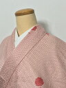 【中古】Mサイズ 小紋 正絹 白地に枝花模様