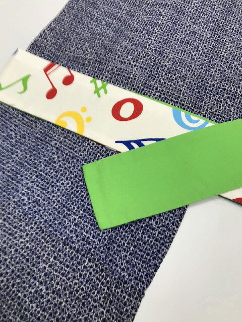 新品 角帯 男物 綿 白地に音符模様 リバーシブル 福服特製 コットン角帯 各帯 男性用 メンズ 男性 着物 袴 和装 和服 きもの 袴帯 着物帯 男帯 おしゃれ オシャレ 柄