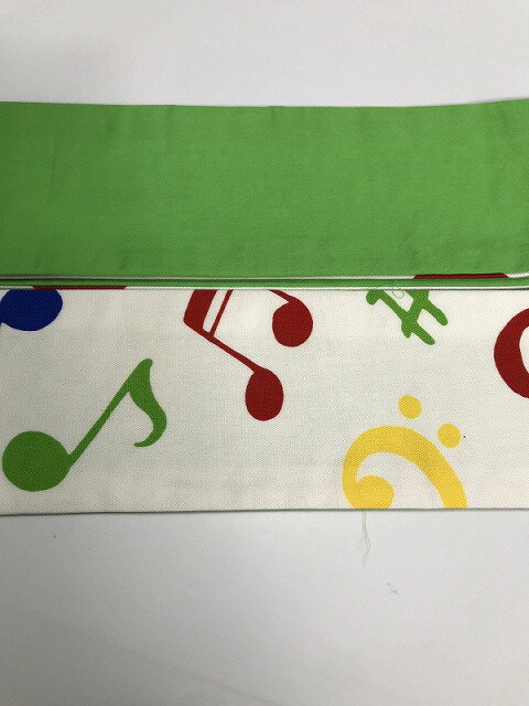 新品 角帯 男物 綿 白地に音符模様 リバーシブル 福服特製 コットン角帯 各帯 男性用 メンズ 男性 着物 袴 和装 和服 きもの 袴帯 着物帯 男帯 おしゃれ オシャレ 柄