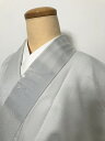 【中古】Mサイズ 小紋 化繊 薄グレー地に小花模様
