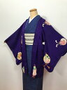 【中古】 Sサイズ 羽織 正絹 アンティーク 紫地に花くす玉模様 最強配送