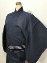 25%offクーポン発行中/新品 Mサイズ 男物 綿麻 浴衣 濃紺地に縞文様