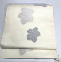 【中古】 名古屋帯 正絹 夏帯 白地に葡萄文様 六通柄 九寸 最強配送