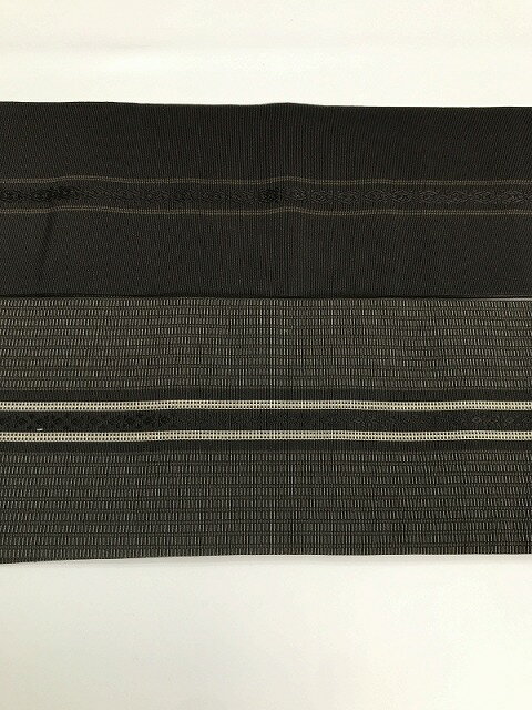 【中古】角帯 男物 正絹 グレー地に独鈷文様