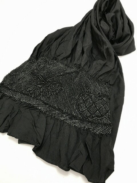 週末限定25％OFFCOUPON発行中/【中古】 兵児帯 男物 化繊 黒地に絞り染め 端絞り 最強配送