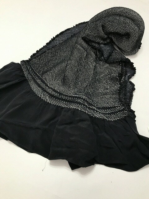 バラエティークーポン発行中/【中古】兵児帯 男物 正絹 濃紺地に総絞り