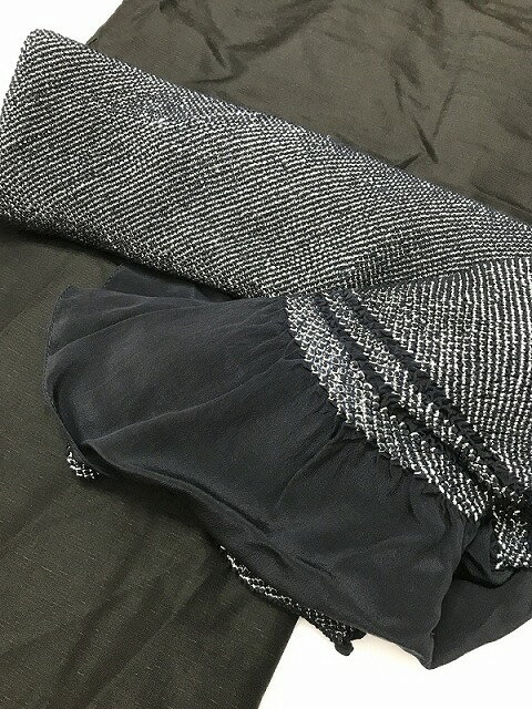 バラエティークーポン発行中/【中古】兵児帯 男物 正絹 濃紺地に総絞り