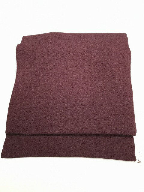 商品説明：シボ感の良い小豆色縮緬名古屋帯 サイズ：幅約30、長さ約354cm 素材：交織 状態：ランク3クスミ たわみ有 TPO：仕事着 普段着等 ※帯のみの販売となります