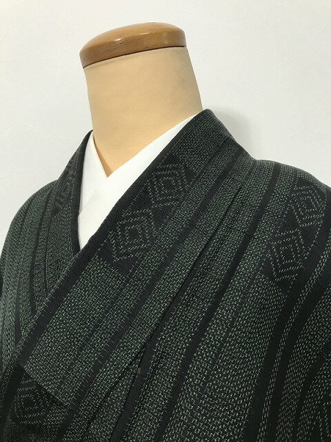 Rakuten - 【中古】Sサイズ 紬 正絹 黒地に幾何学文様