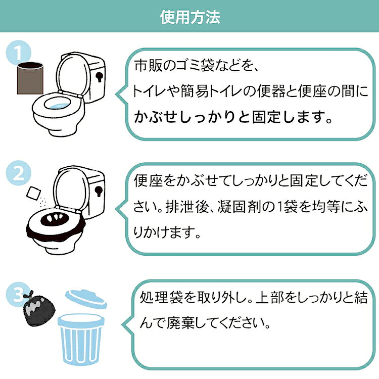 【10年保存】 簡易トイレ 凝固剤 5袋 抗菌 消臭 防災用品 防災グッズ 個包装 fukulife-10002596 ふくふく生活館 サンプル画像2
