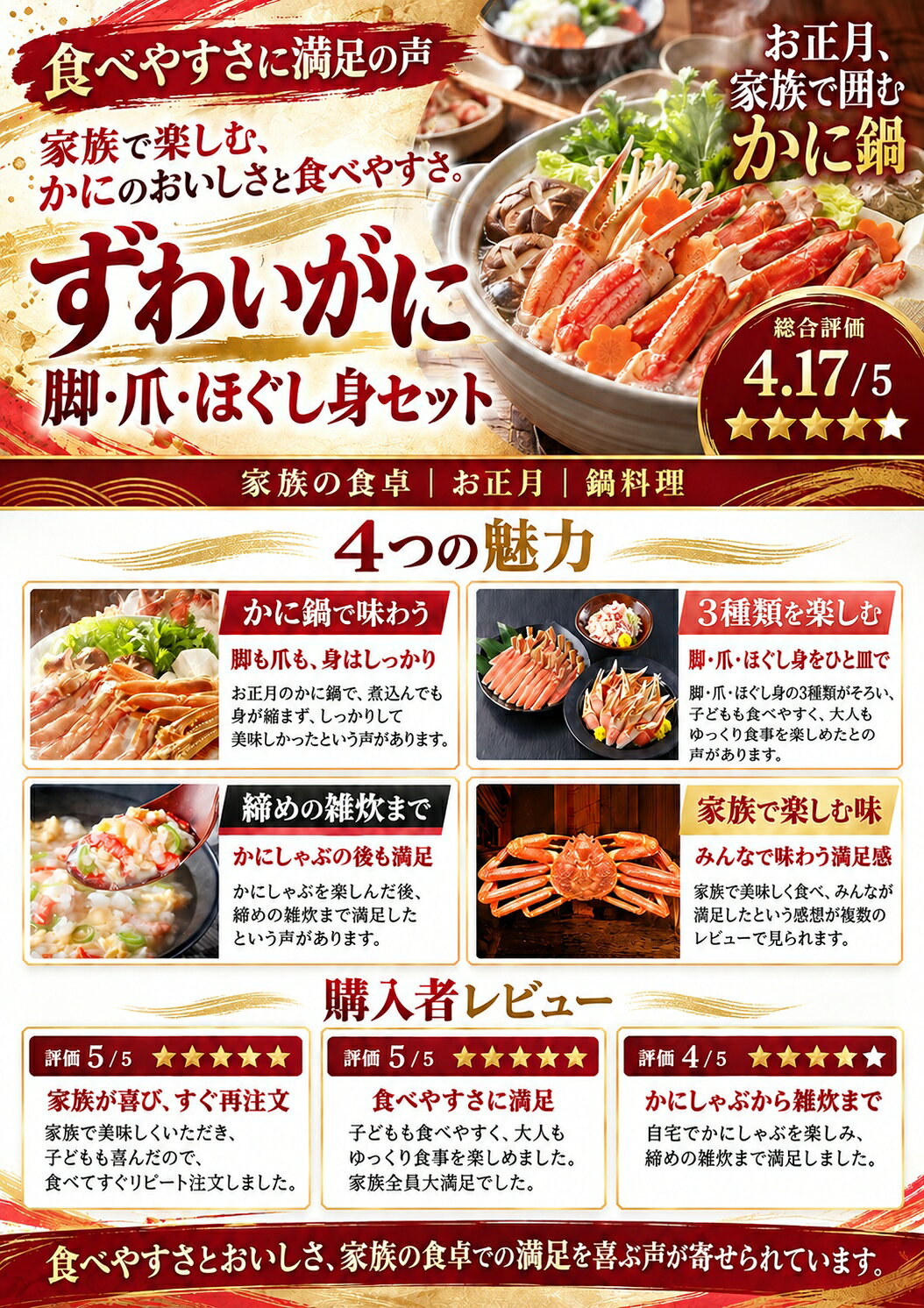 【年末予約受付中】【16時まで当日発送】ギフト 生 ずわいがに 楽々セット 1.6kg 脚700g・爪700g・ほぐし身200g かに鍋のタレ付き かに カニ 蟹 かにしゃぶ カニ鍋 雑炊 お歳暮 お正月 年末年始 SS fukumaru-10000683 かに海鮮 鮮度の鬼 神戸CRAB サンプル画像3