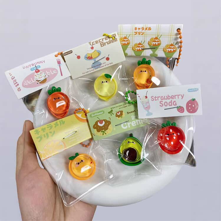 4個セット ふわとろ ふわふわ 果物 レモン 柔らか スクイーズ おもちゃ 小さめ 子...