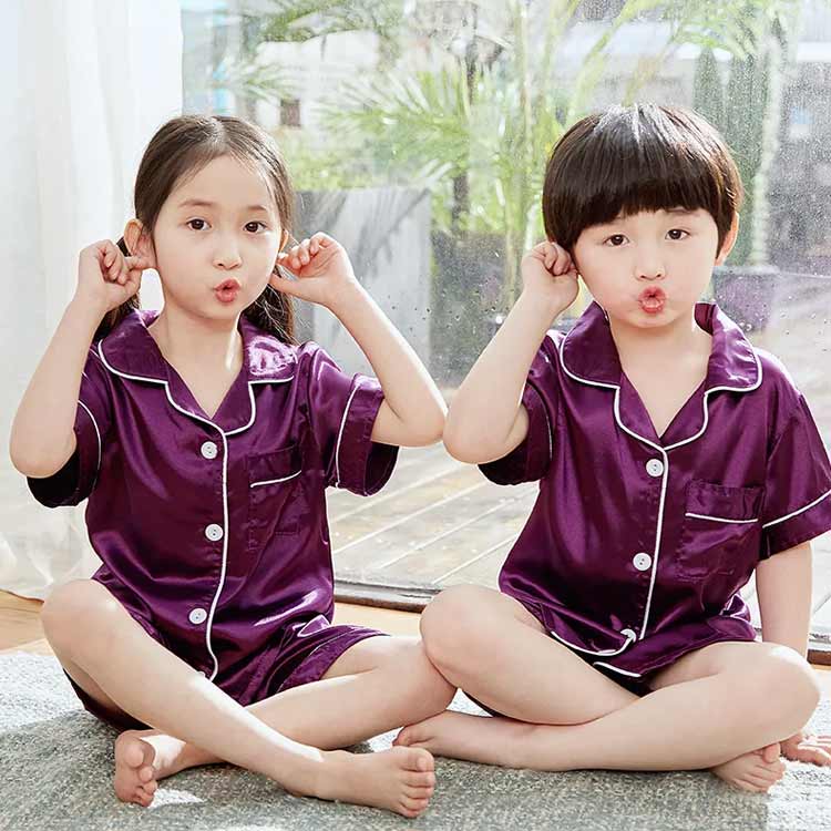 ルームウエア パジャマ ひんやり キッズ 女の子 無地 前開き 上下セット 春 夏 男の子 子供 接触冷感 薄手 テーラー襟 男児 短パン 部屋着 ゆったり ルームウエア 女児 シンプル ショートパンツ 快適 小学生 修学旅行 兄弟姉妹 お揃い プレゼント 半袖