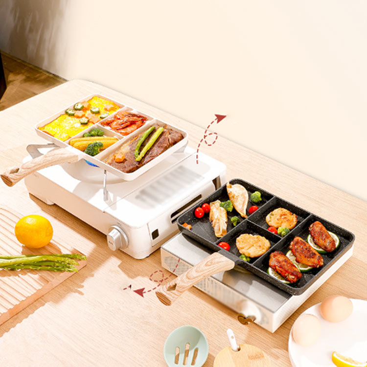 キャラ弁 ホットケーキ ギフト 仕切りフライパン ガス対応 時短調理 調理 弁当作り キッチンツール IH対応 朝食 電磁調理器 ガス お弁当 フライパン 料理 子供 こども 親子 お手入れ簡単 クッキング かわいい 調理器具 型 新生活 仕切りフライパン 角型 fukumiru-10010938 福見る店 サンプル画像3