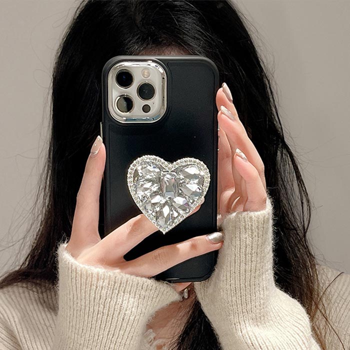 即完売！iPhone 15 14 13 ケース iPhoneケース キラキラ ハート リング ホルダー付き ラインストーン ピンク おしゃれ iphone スマホ 携