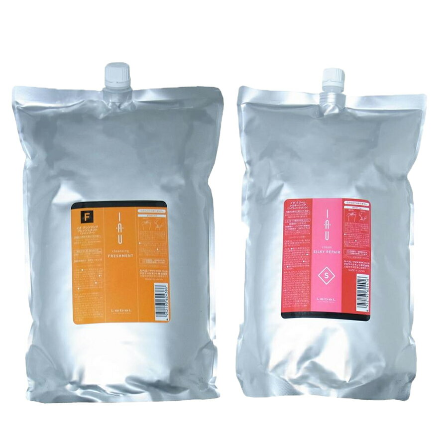 ルベル イオ クレンジング フレッシュメント シャンプー 2500ml ＆ クリーム シルキーリペア ヘア トリートメント 2500ml レフィル セット LebeL 詰め替え