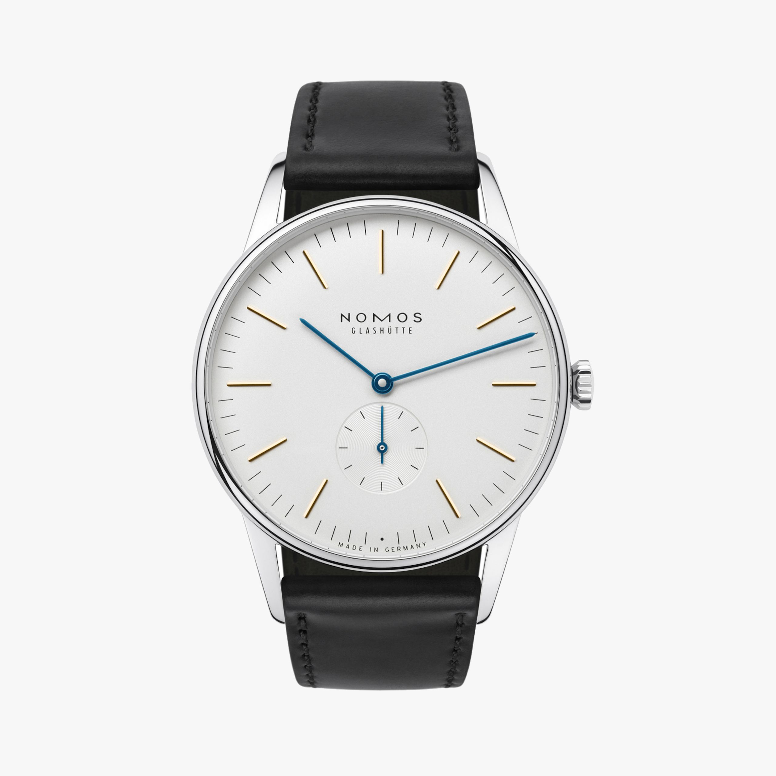 ノモスグラスヒュッテ　オリオン38　NOMOSGLASHUTTE　ORION38　正規販売店　自社製機械式手巻き(キャリバーα)　ドイツ時計　メンズ・レディス　3気圧(30メーター)防水　コードバン(馬)ストラップ