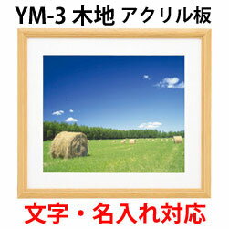 ※《 名入れ 対応 》 木製フォトフレーム YM-3 キャビネ ( 2L )( アクリル板 ) 木地 | フジカラー FUJICOLOR キャビネ判 2L判 木製額縁 インテリアフレーム 壁掛け おしゃれ 大きい 遺影 結婚 卒業記念 ブランド 写真額 プレゼント ギフト 記念品