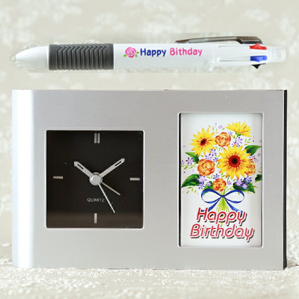 福 ペンスタンド 誕生日《 ペンたて 時計 ボールペン 1本付き》| ペン クロック おしゃれ 卓上 時計付き ギフトセット たんじょうび バースデイ プレゼン...
