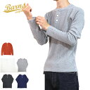 BARNS/バーンズ サーマル ワッフルヘンリーネック長袖Tシャツ br-3051