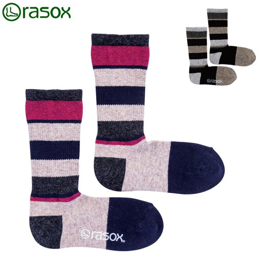Rasox マルチボーダーウール・クルー ソックス Rasox マルチボーダーウール・クルー ソックス