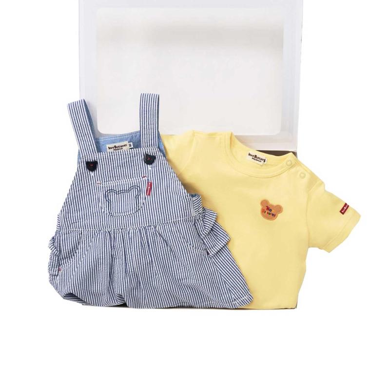 [ミキハウス ホットビスケッツ] ジャンパースカート&amp;Tシャツセット ギフトセット 男の子 女の子 ベ..