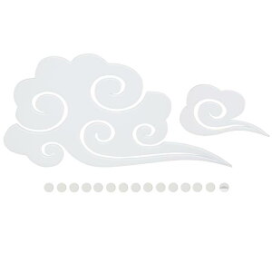 YTOPRO 神棚 雲 天井に貼る 雲シール 祥雲 神棚 ・ 神殿の神具 仏壇 貼ってはがせる アクリル 『雲型』文字 両面テープ付き 存在感ある ホワイト S+L (祥雲2個セット)