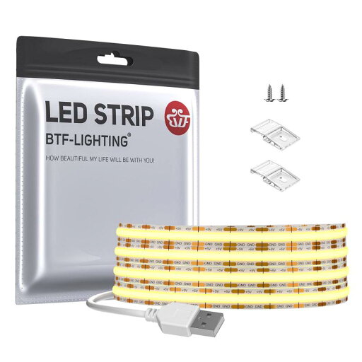 BTF-LIGHTING FCOB COB LEDテープライト USBライト 高密度 フレキシブル LEDテープライト 2M 320LEDs/m 640LEDs/2m 昼光色 6000K 幅8mm ストリップライト DC5V 6W/m 調光可能 変形可能 BTF-LIGHTING FCOB COB LEDテープライト USBライト 高密度 フレキシブル LEDテープライト 2M 320LEDs/m 640LEDs/2m 昼光色 6000K 幅8mm ストリップライト DC5V 6W/m 調光可能 変形可能